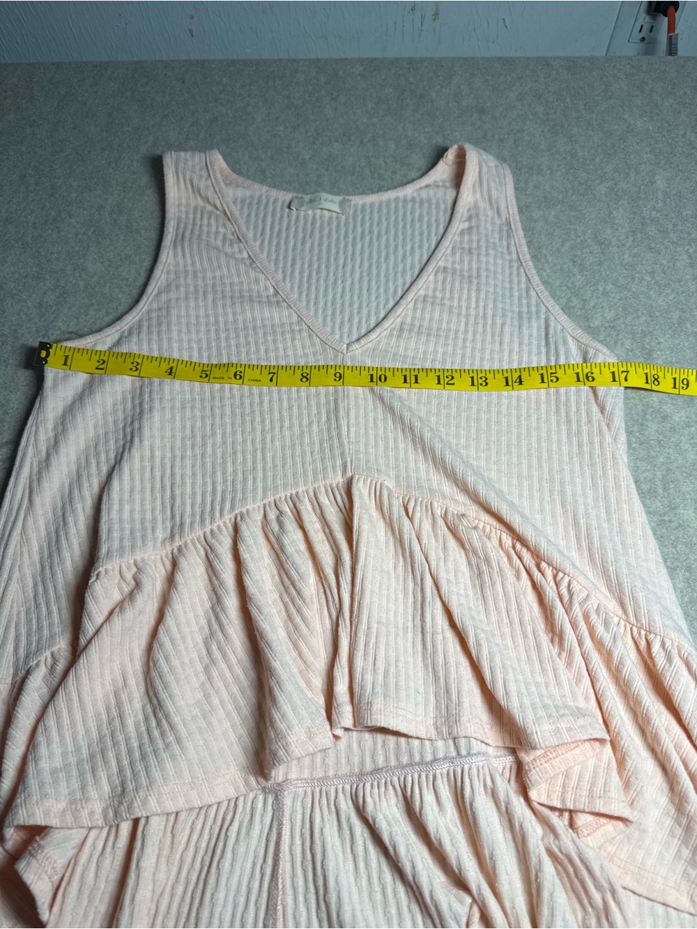 Altar'd State Peach Ribbed Ruffle Tank Top - Picture 3 of 6